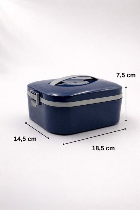 Hermia Caja de Almuerzo de Acero Inoxidable Azul Marino 650 ml